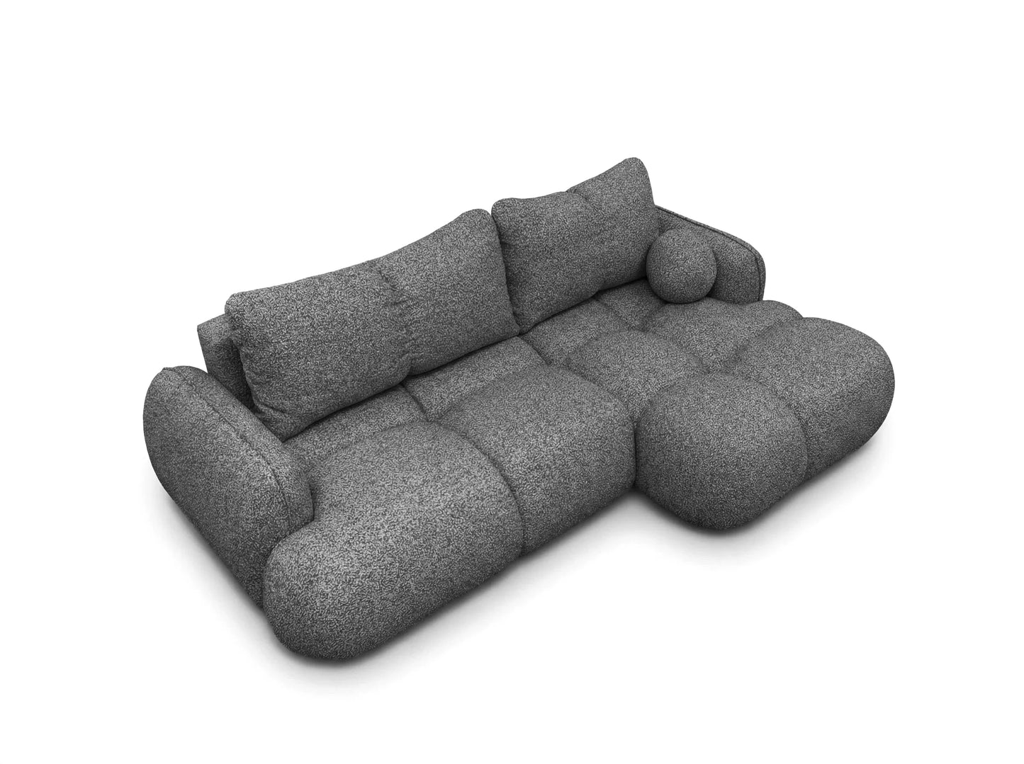 Kampinė sofa SKYLAR su miego funkcija, akmens pilka