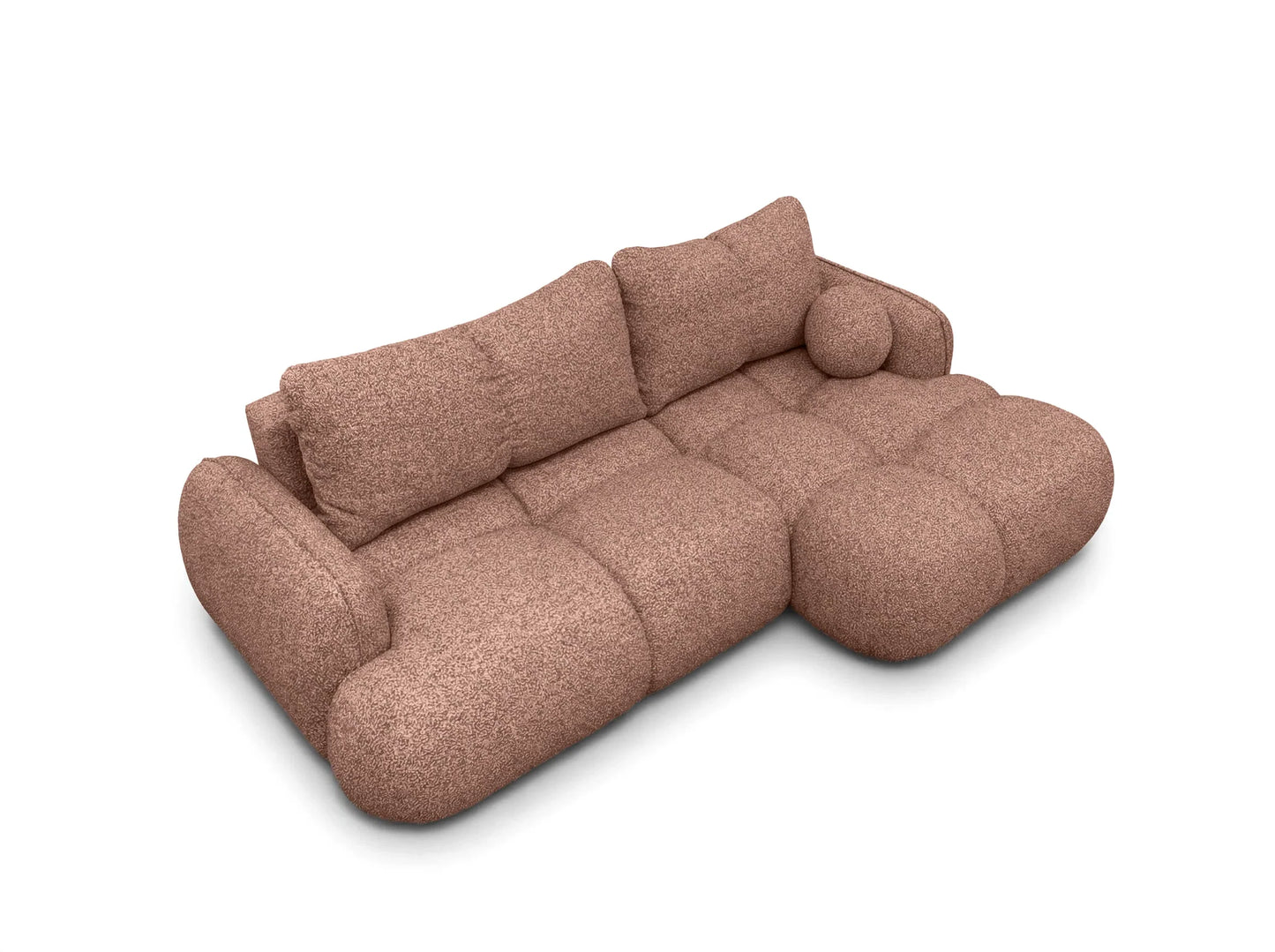 Corner sofa SKYLAR with sleeping function, berry