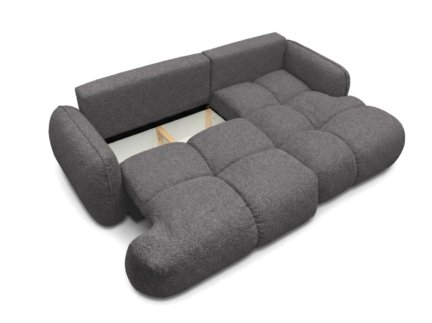 Kampinė sofa SKYLAR su miego funkcija, grafito pilka