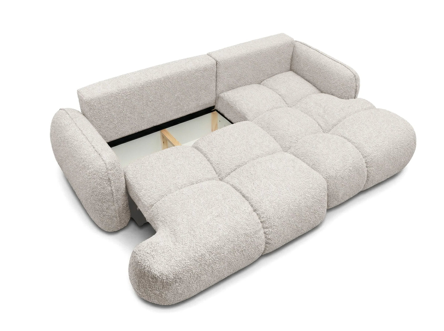 Kampinė sofa SKYLAR su miego funkcija, dramblio kaulo