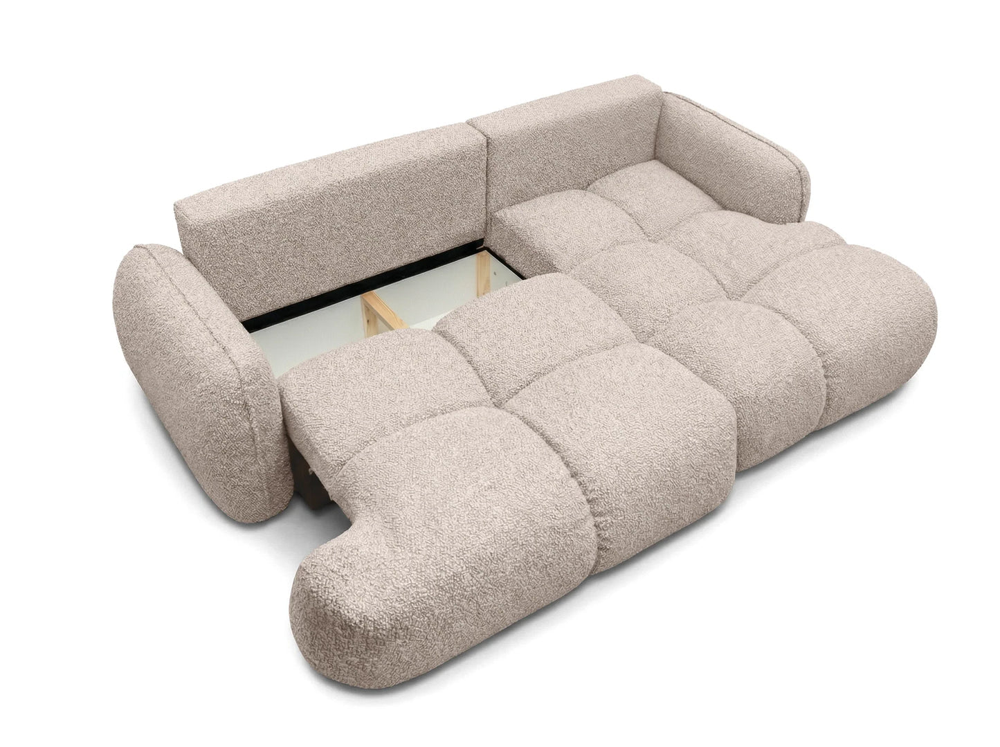Corner sofa SKYLAR with sleeping function, cream