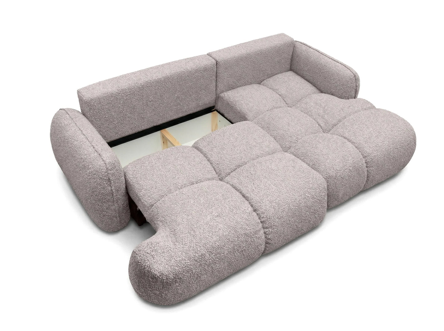 Corner sofa SKYLAR with sleeping function, light beige