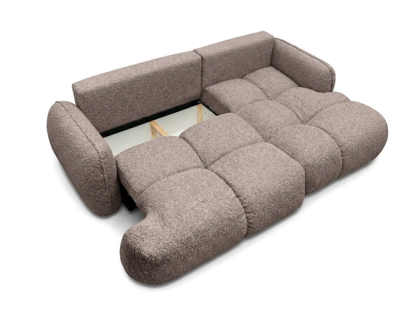 Corner sofa SKYLAR with sleeping function, brown