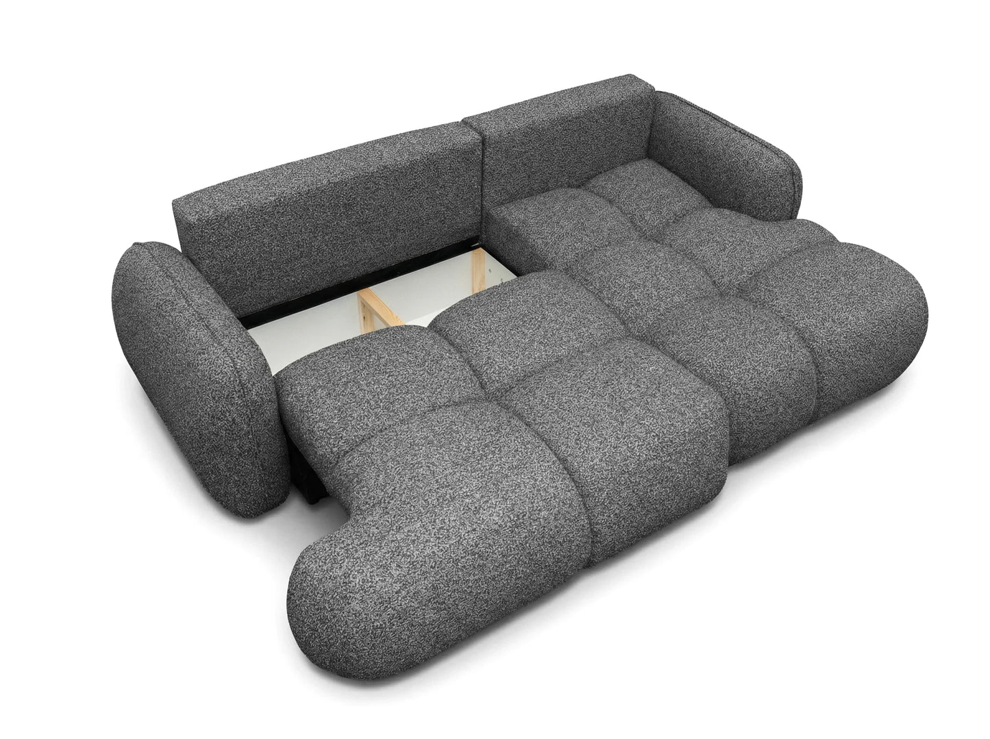 Kampinė sofa SKYLAR su miego funkcija, akmens pilka