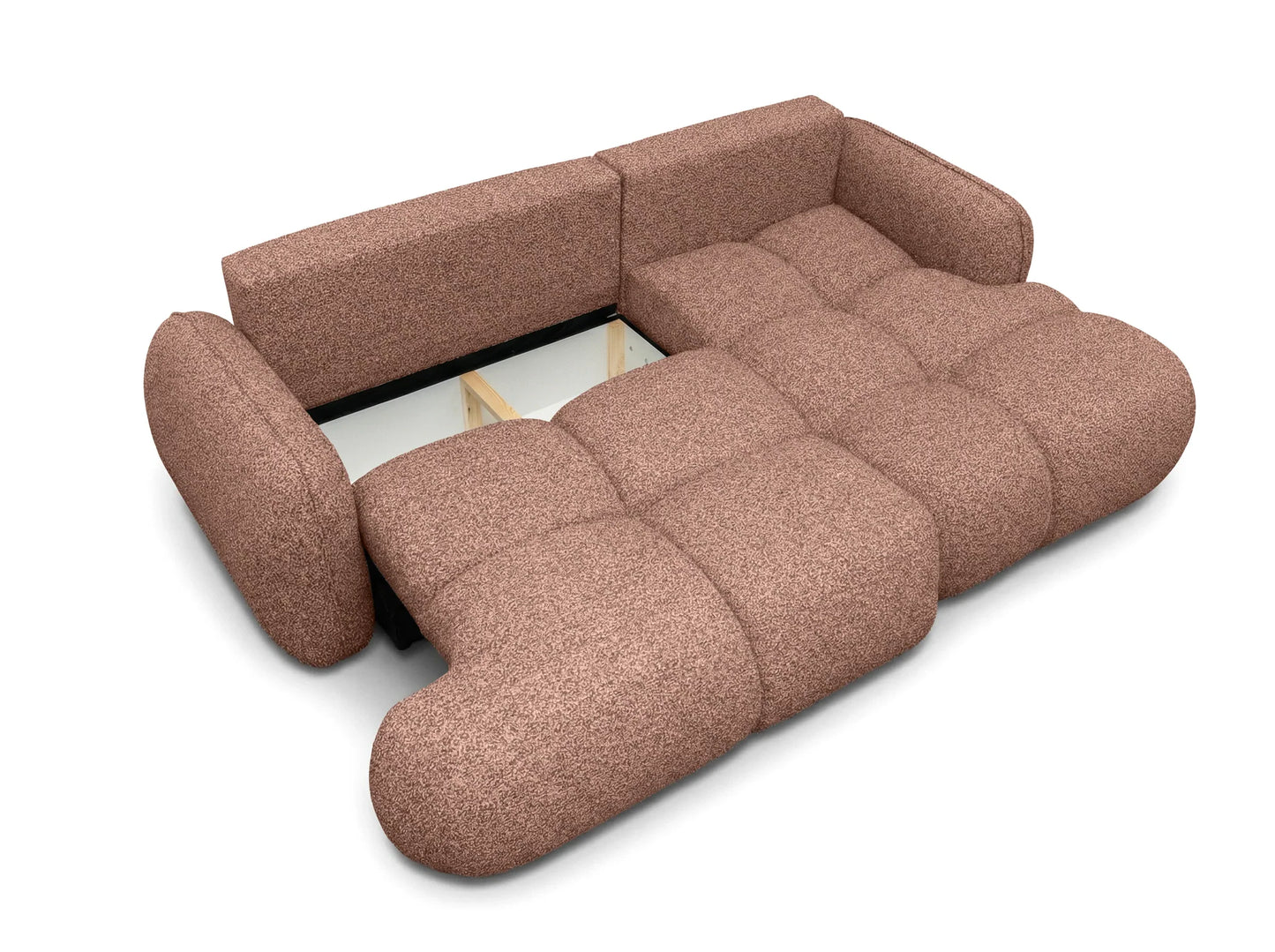 Corner sofa SKYLAR with sleeping function, berry