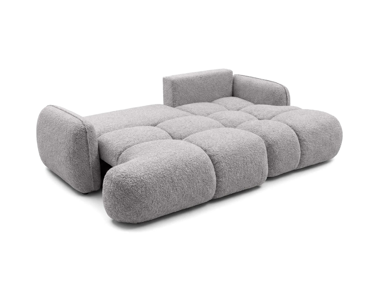 Kampinė sofa SKYLAR su miego funkcija, sidabrinė pilka