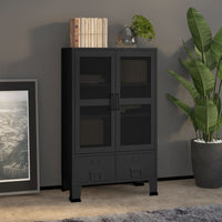 Sandėliavimo spintelė, juoda, 70x40x115cm, metalas, pramoninė - Namų Idėja