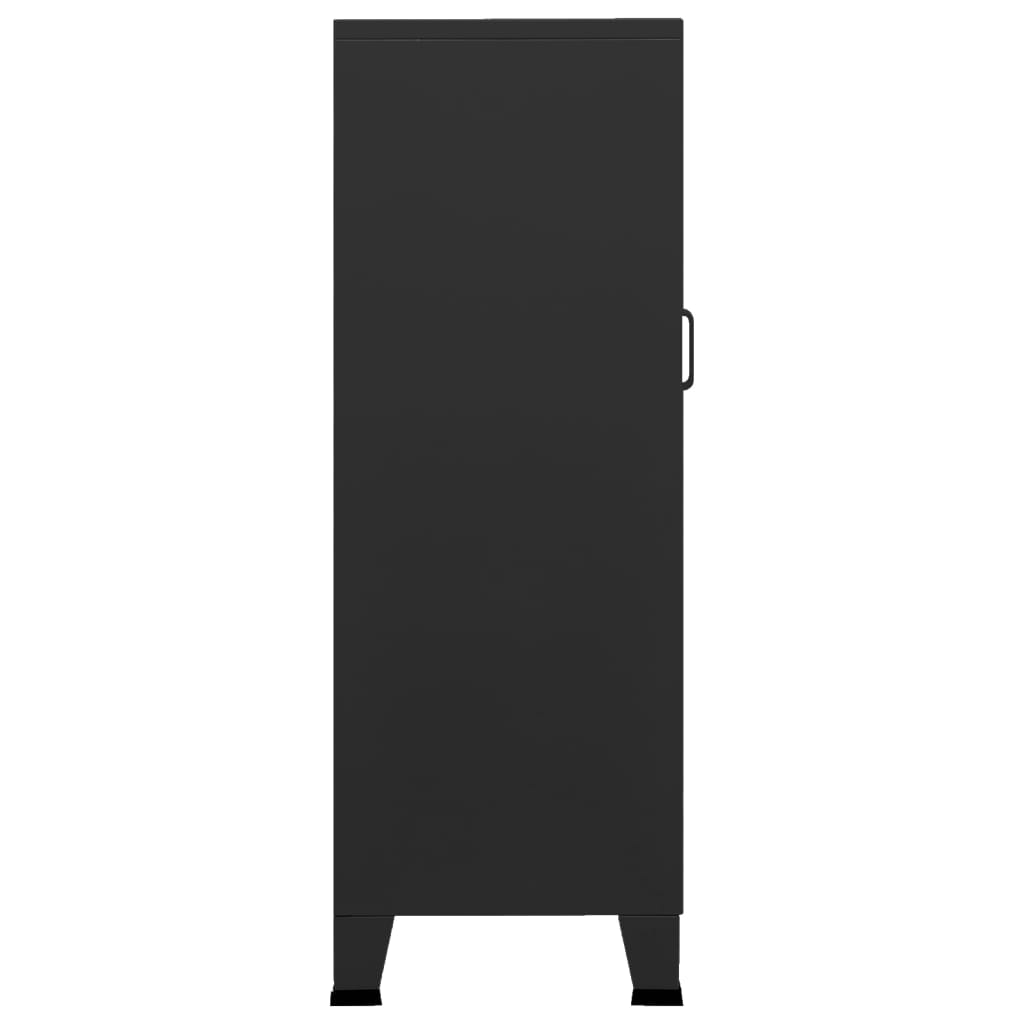 Sandėliavimo spintelė, juoda, 70x40x115cm, metalas, pramoninė - Namų Idėja
