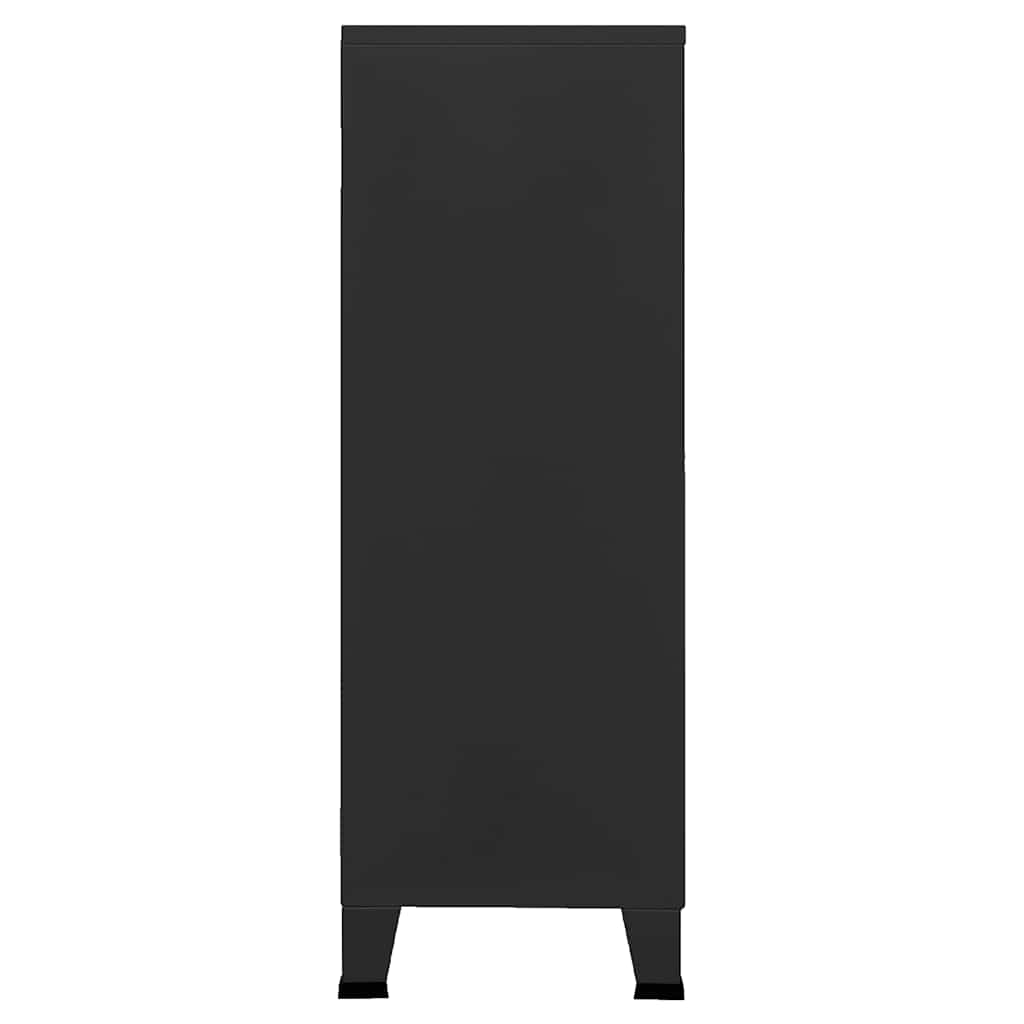 Sandėliavimo spintelė, juoda, 75x40x115cm, metalas, pramoninė - Namų Idėja