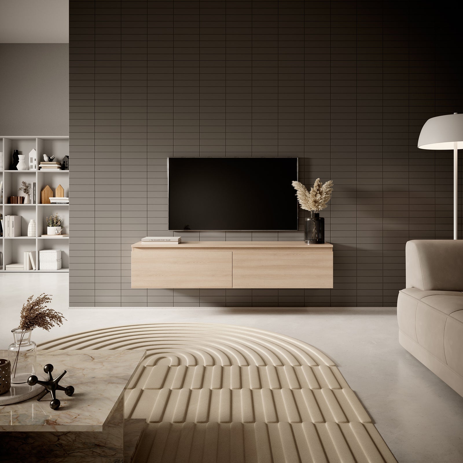 TV staliukas SENEY, ąžuolo, 140 cm