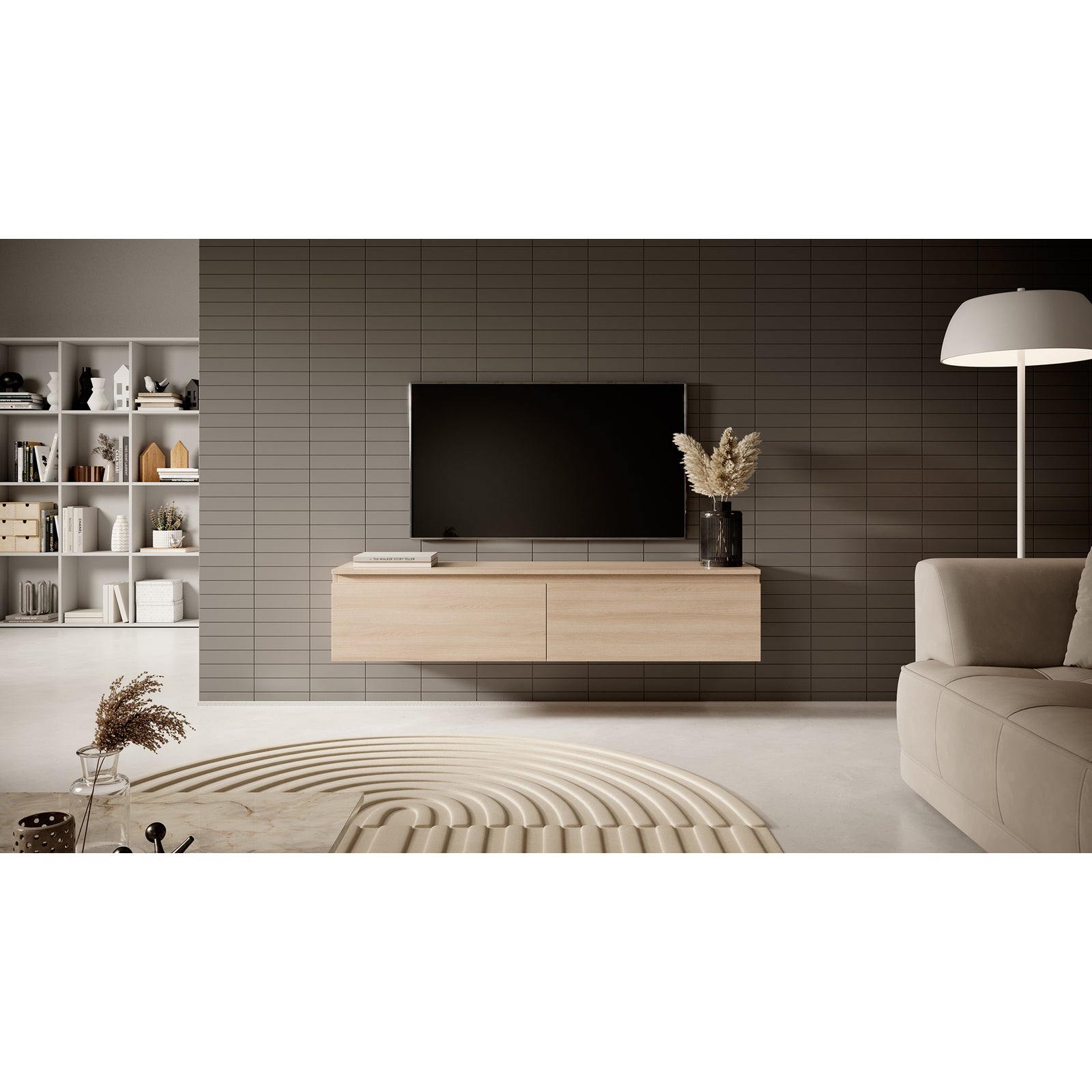 TV staliukas SENEY, ąžuolo, 140 cm