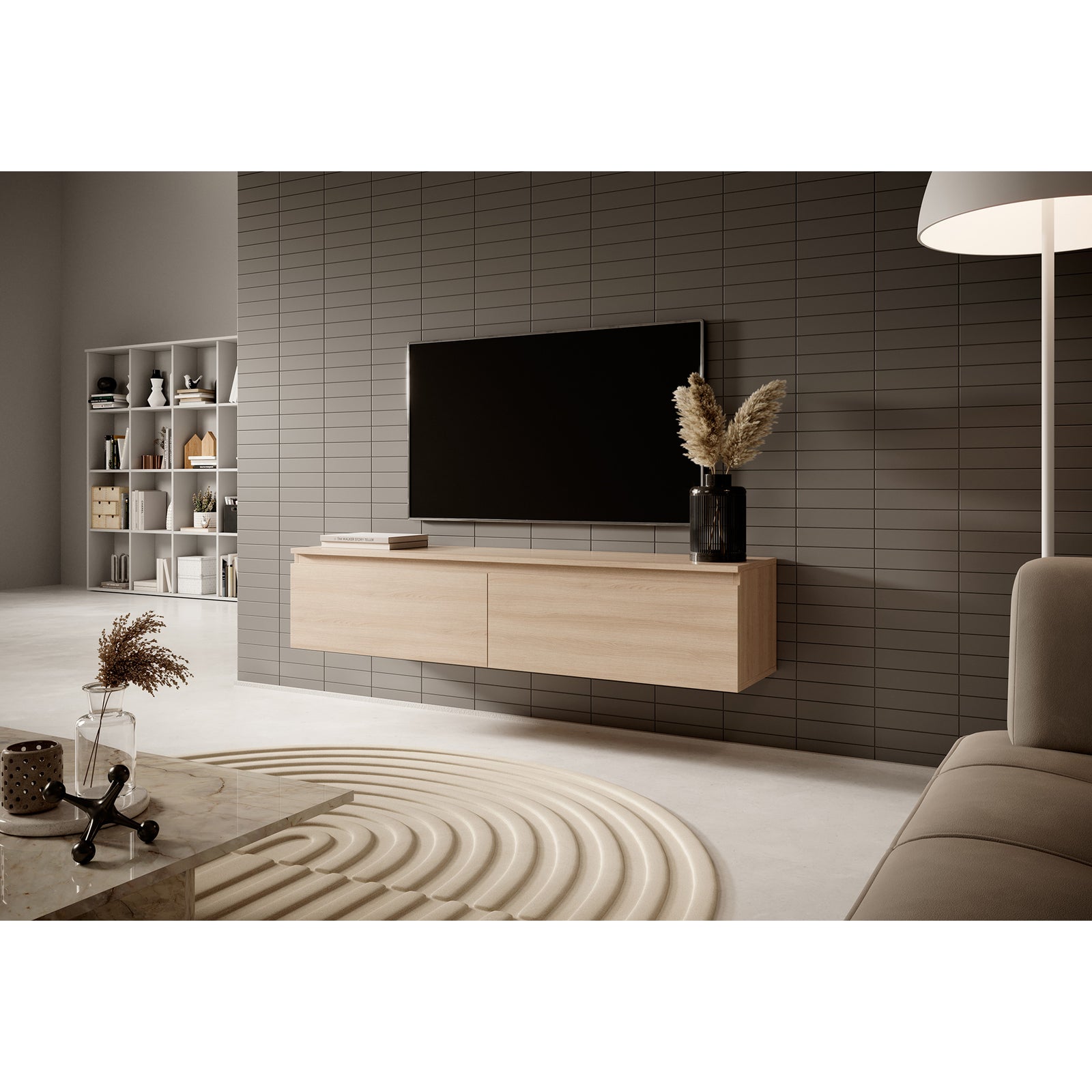 TV staliukas SENEY, ąžuolo, 140 cm