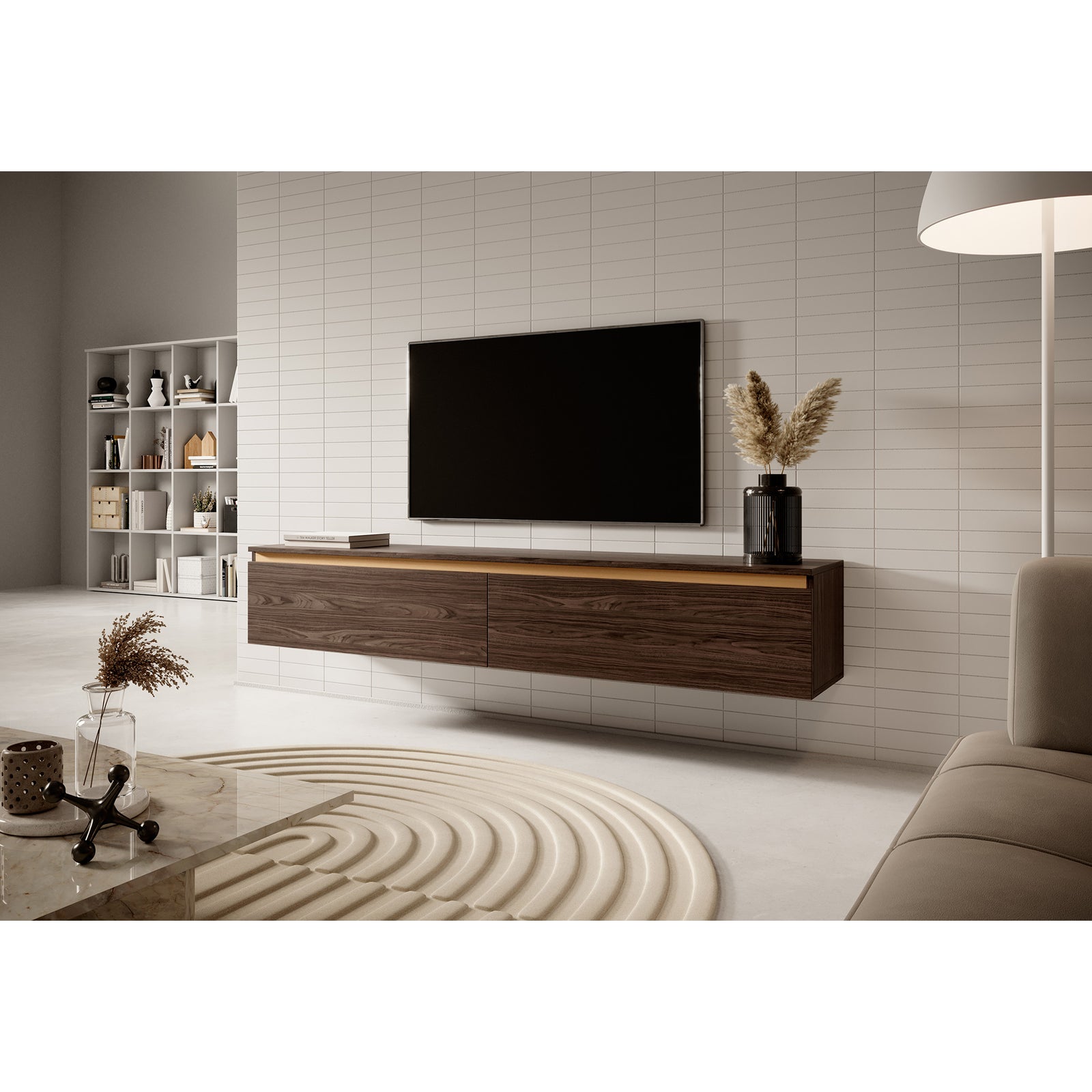 TV staliukas SENEY, riešuto, 175 cm