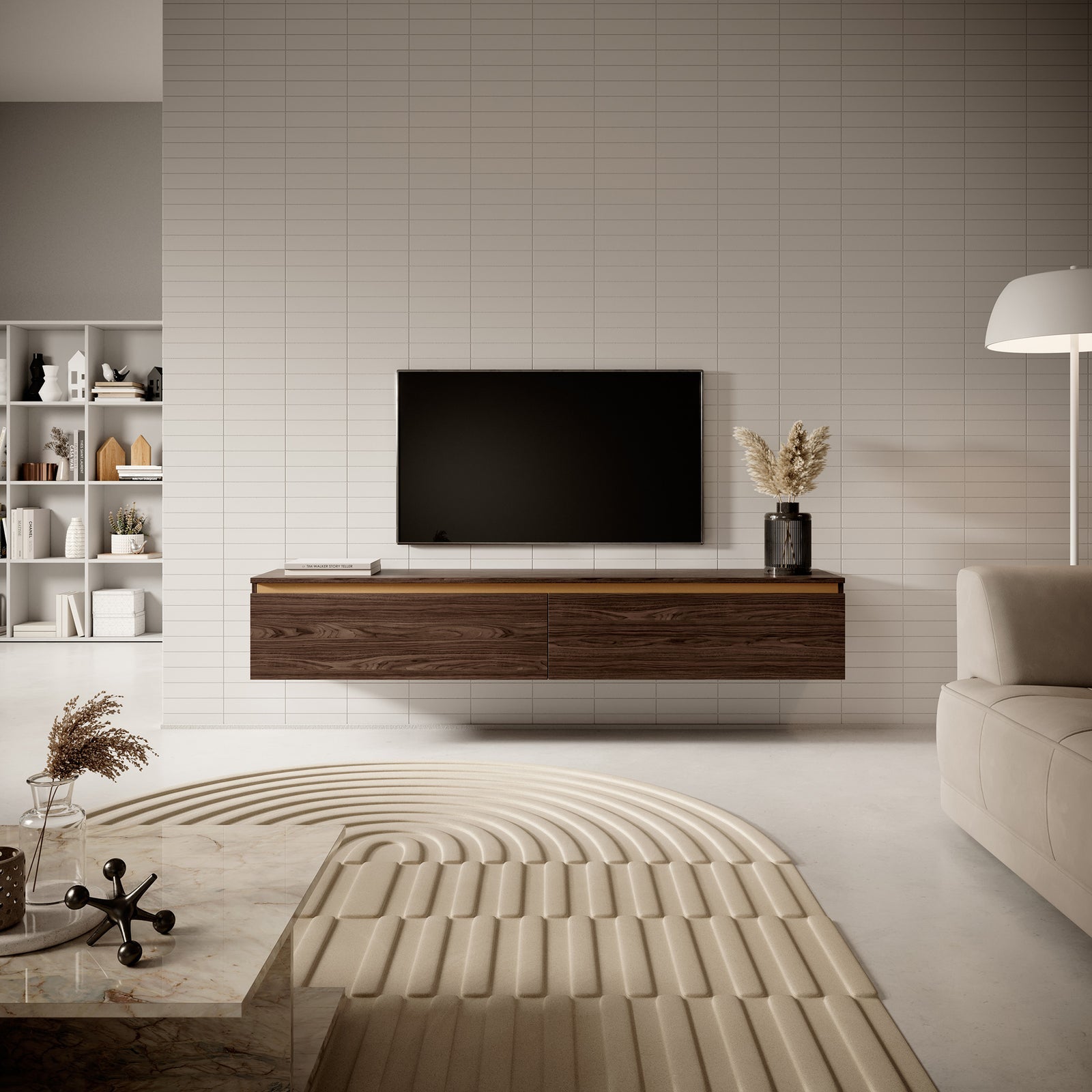 TV staliukas SENEY, riešuto, 175 cm