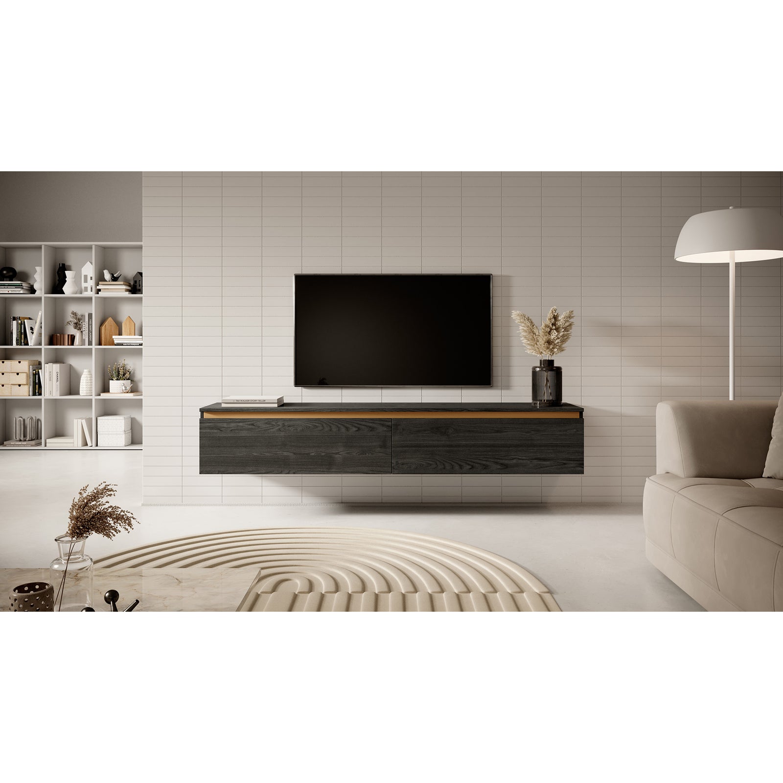 TV staliukas SENEY, juodas, 175 cm
