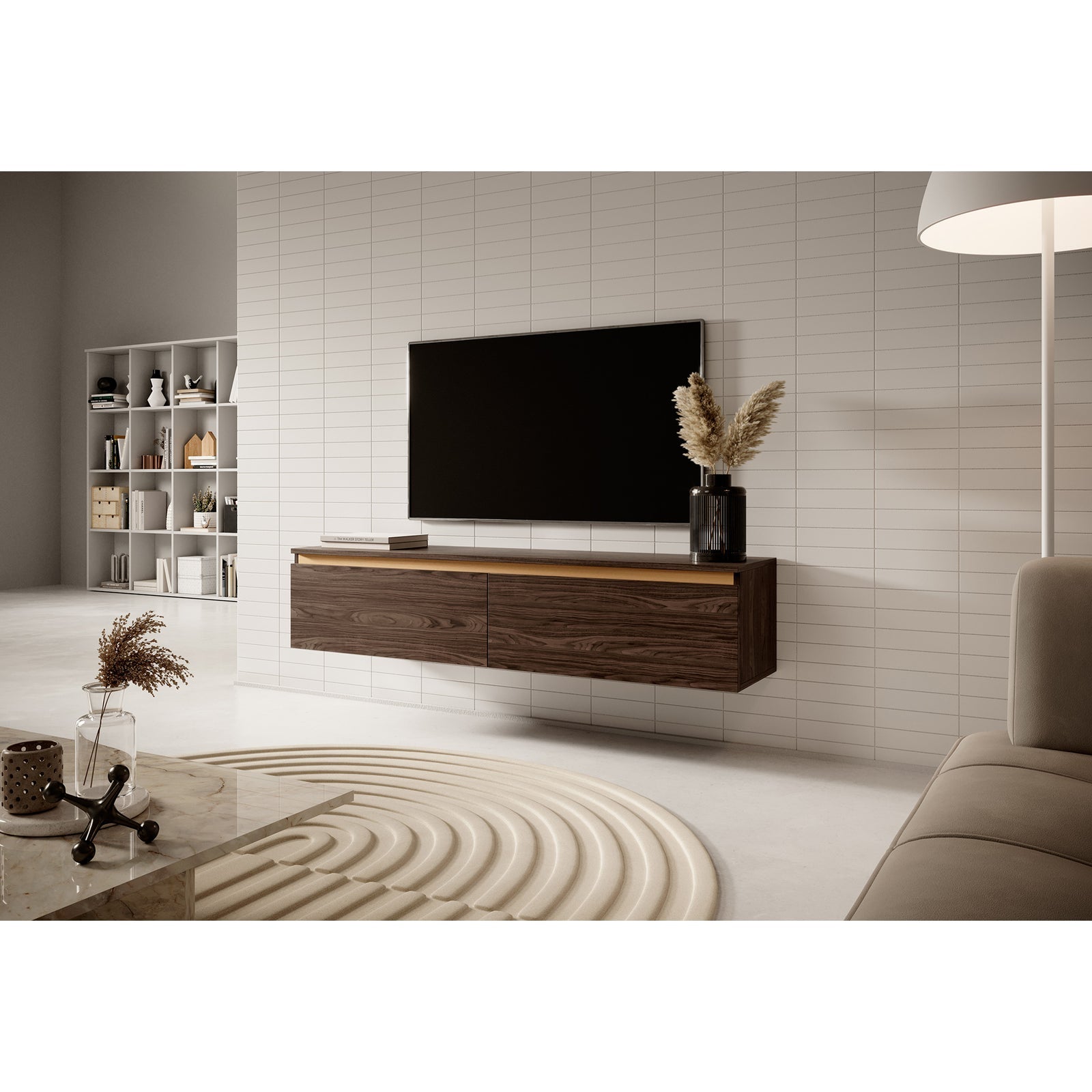 TV staliukas SENEY, riešuto, 140 cm