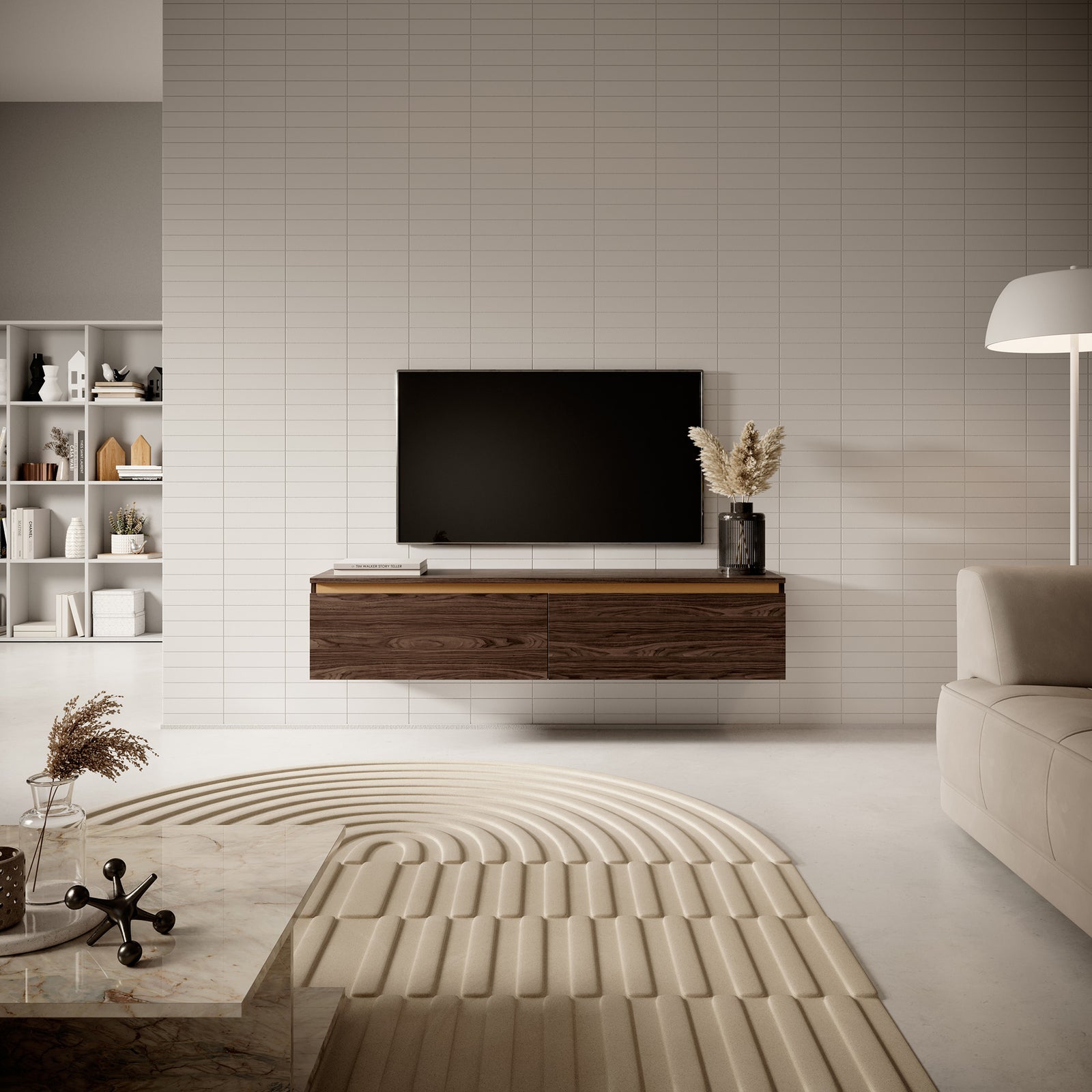 TV staliukas SENEY, riešuto, 140 cm