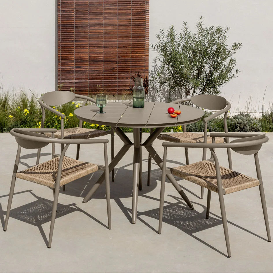 Outdoor furniture set VALERIE, mocha brown, 4 chairs