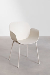 Apvalus stalo ir kėdžių komplektas SELEERO 110 cm iš šono