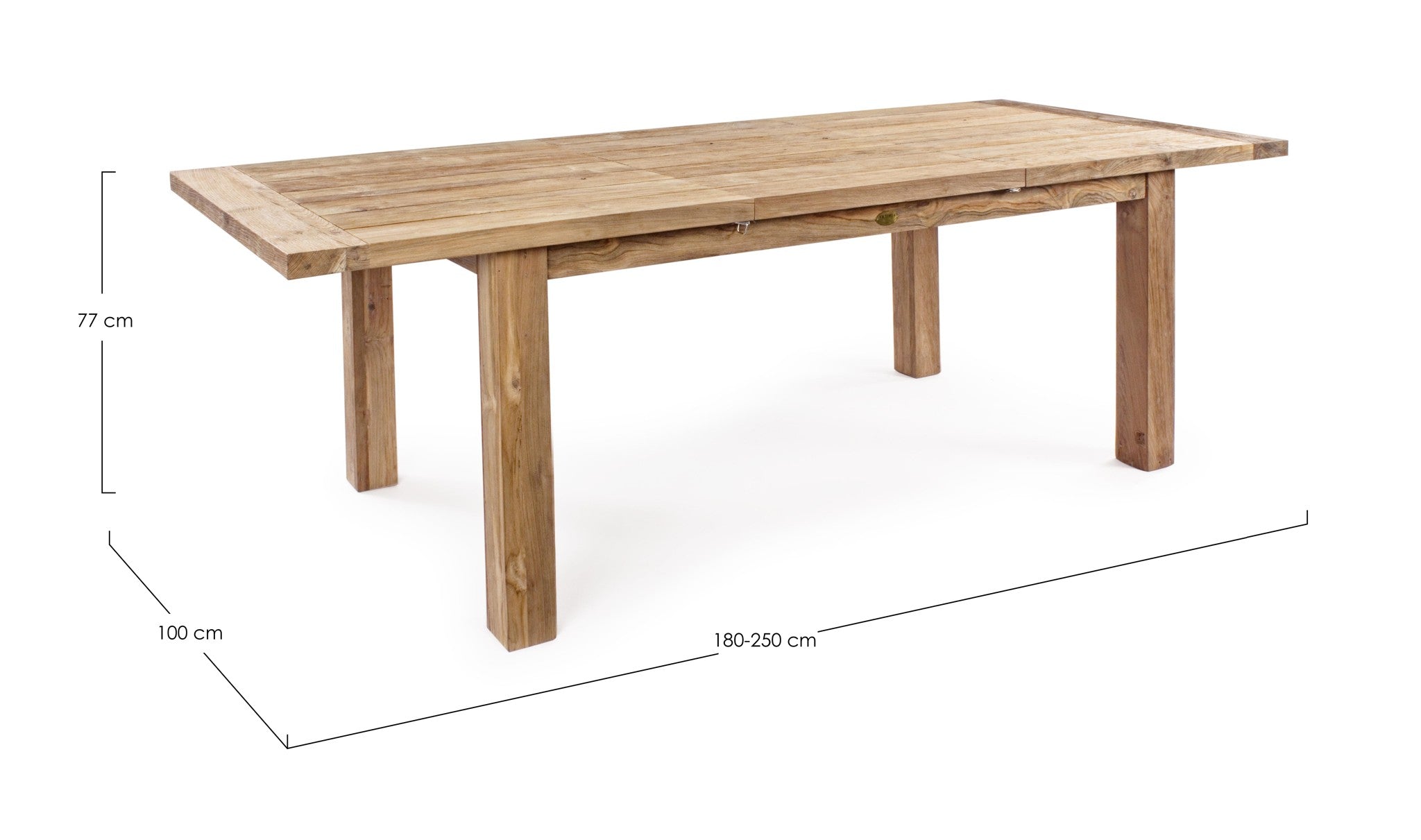 Išskleidžiamas lauko stalas BOUNTY, 180–250 cm, perdirbtas tikmedis