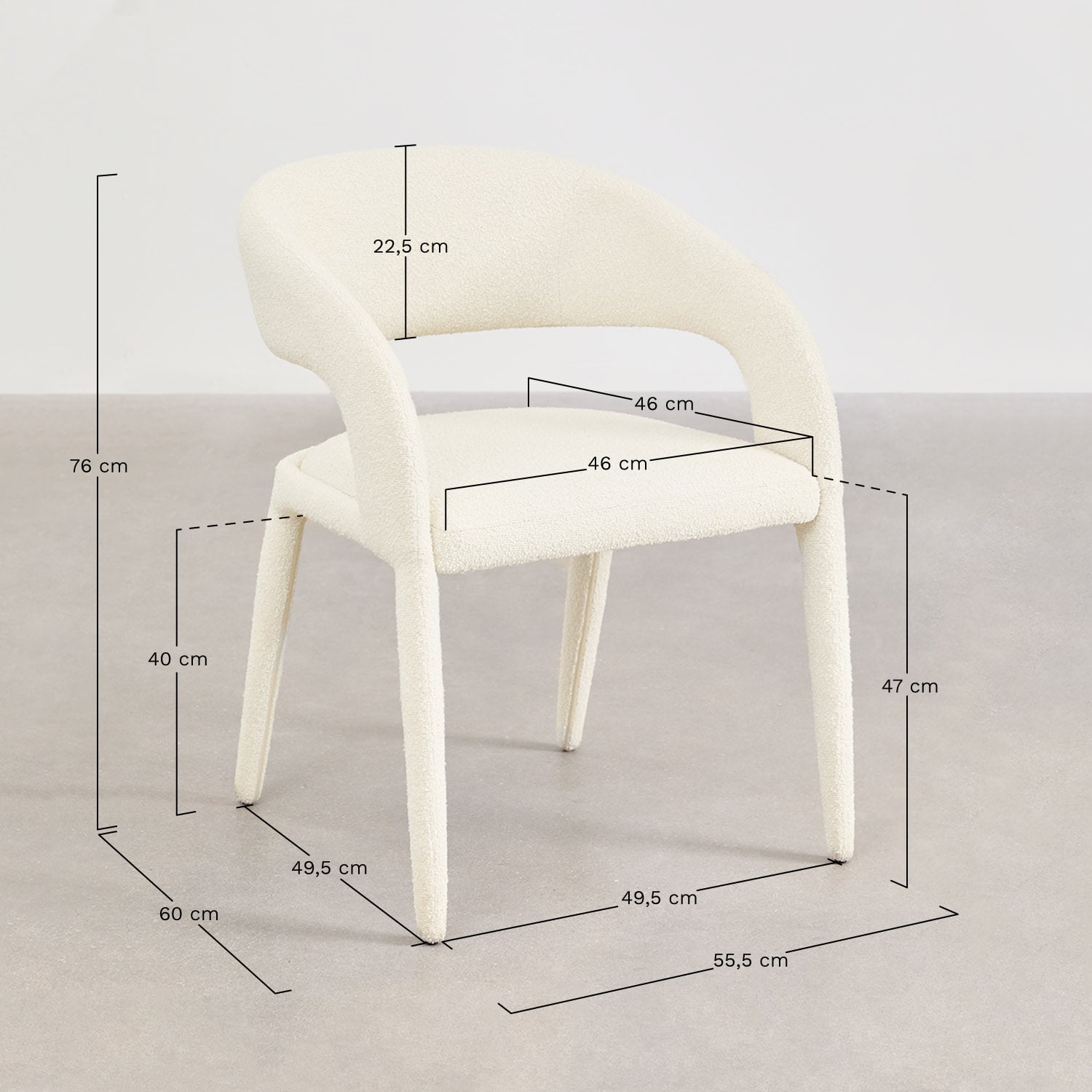 Valgomojo kėdė VOROERO, balta