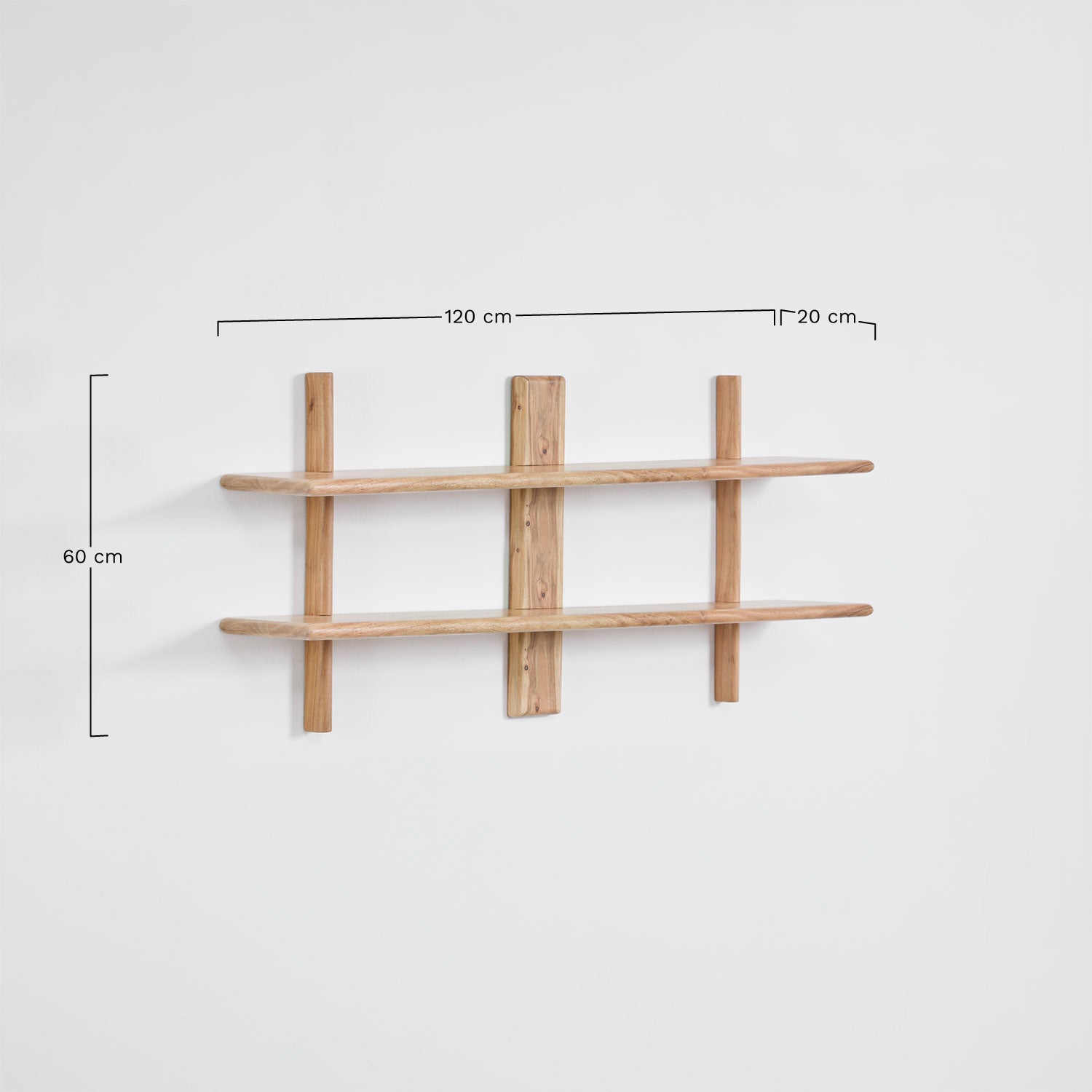 Sienas plaukts ERICA, 120 cm, rustikāla akācija (2)