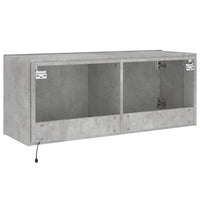 Sieninė TV spintelė su LED lemputėmis, betono, 100x35x41cm - Namų Idėja