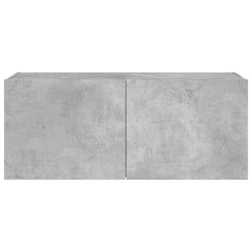 Sieninė TV spintelė su LED lemputėmis, betono, 100x35x41cm - Namų Idėja