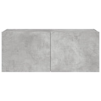 Sieninė TV spintelė su LED lemputėmis, betono, 100x35x41cm - Namų Idėja