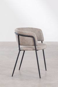Minkšta kėdė su porankiais NALERA, sendinta balta, juoda kojos
