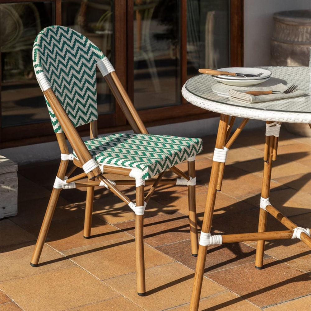 Āra krēsls ARCO Bistro, zaļš - Gardenijas balts