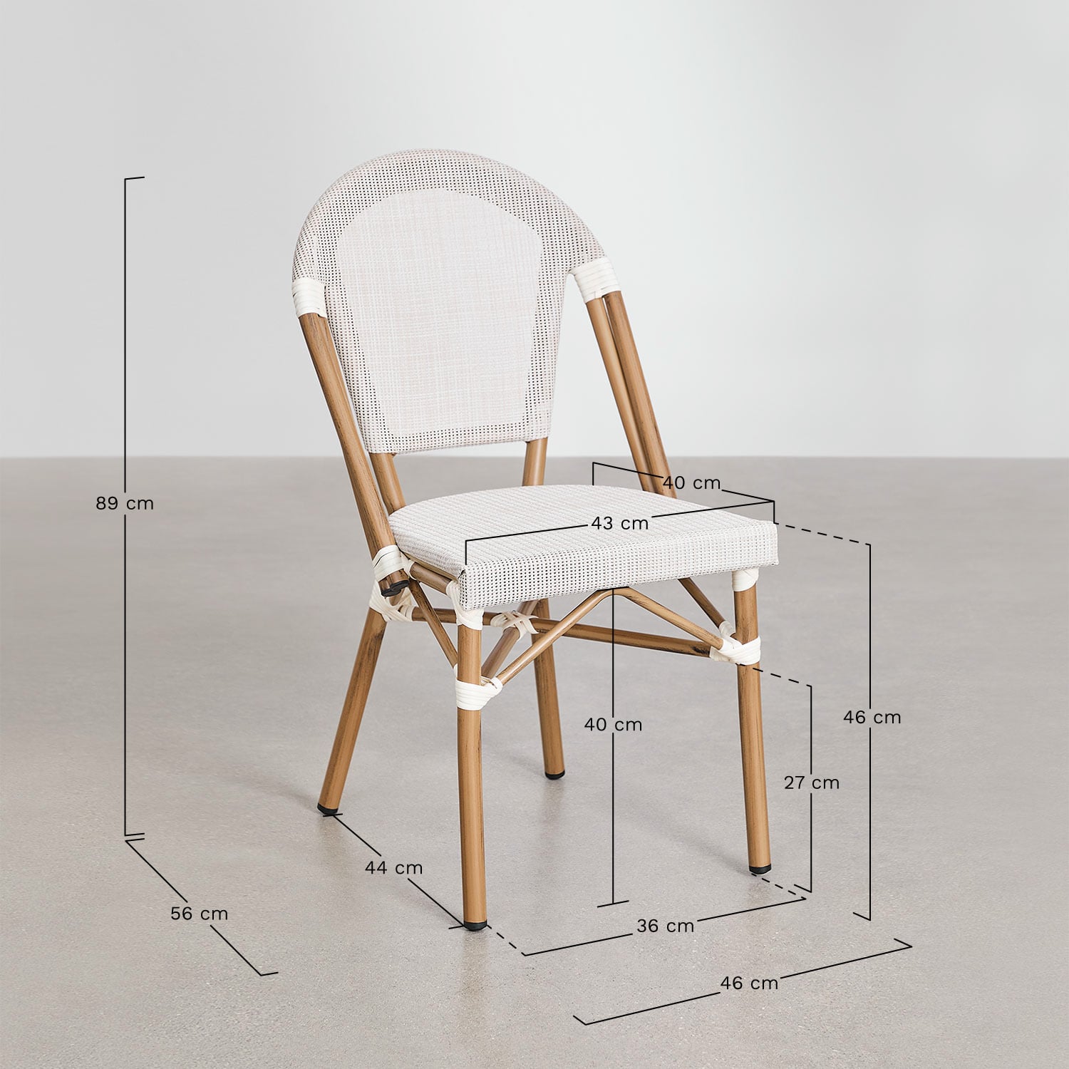 Outdoor chair ARCO Bistro, Gardenia White