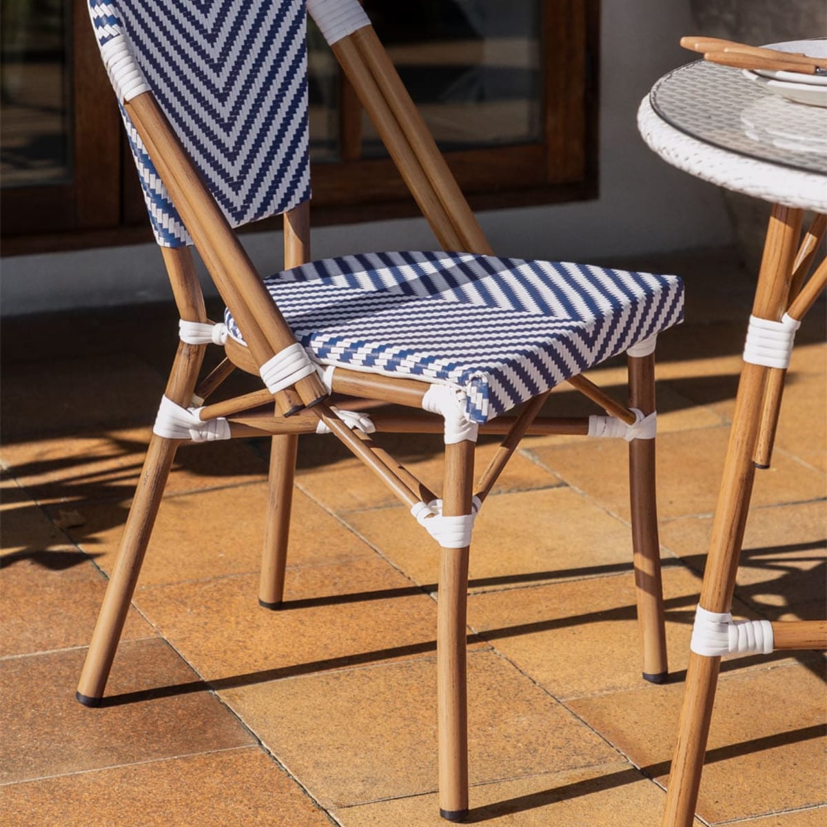 Outdoor Chair Set ARCO, Blue Ken - Gardenia white