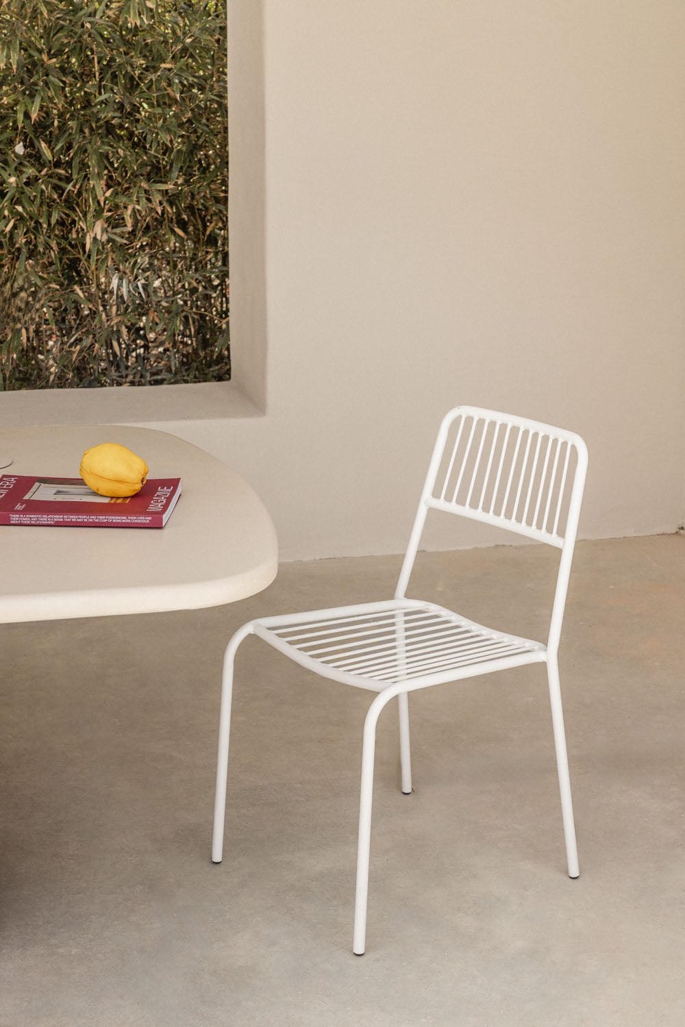 ALERO Steel Outdoor Chair, White