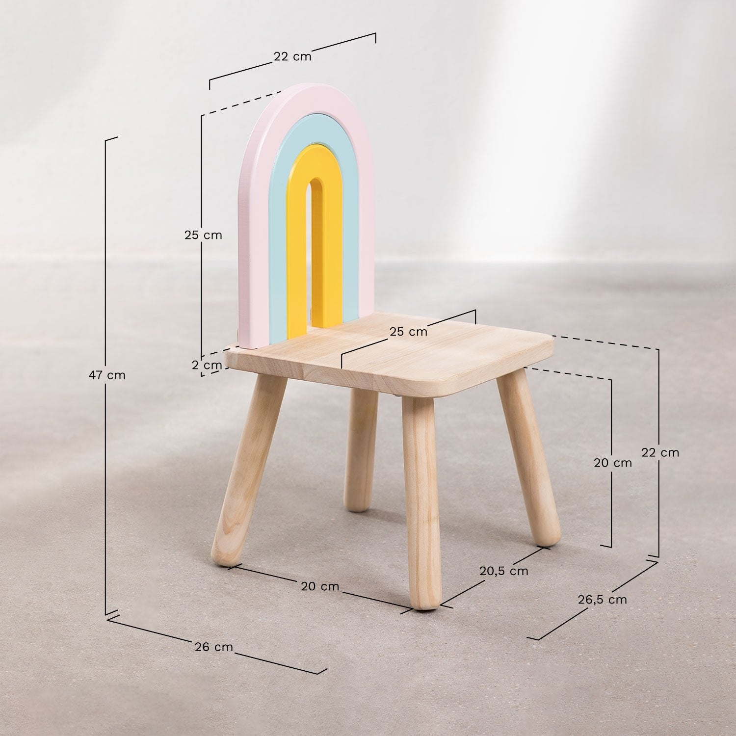 Vaikiška medinė kėdė RAINBOW