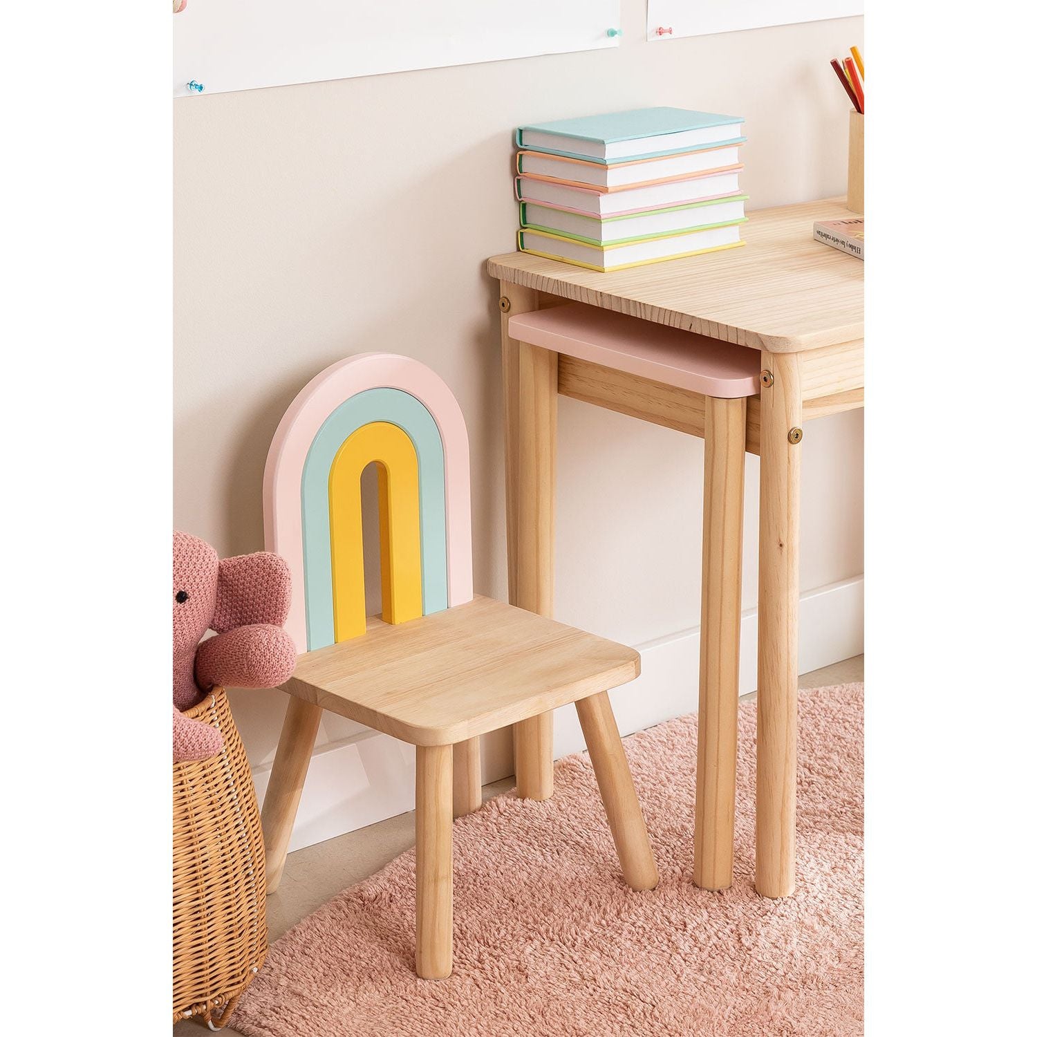 Vaikiška medinė kėdė RAINBOW
