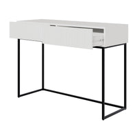 Kosmetinis staliukas VELDIO, balta, 110 cm, juodos kojos