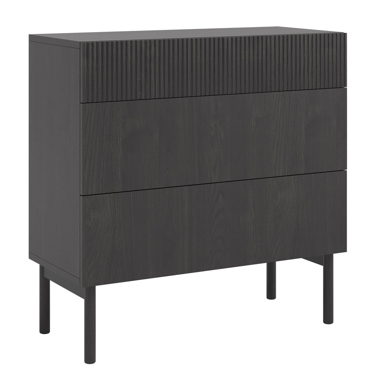 Komoda MEABH, 90 cm, juodas, uosis