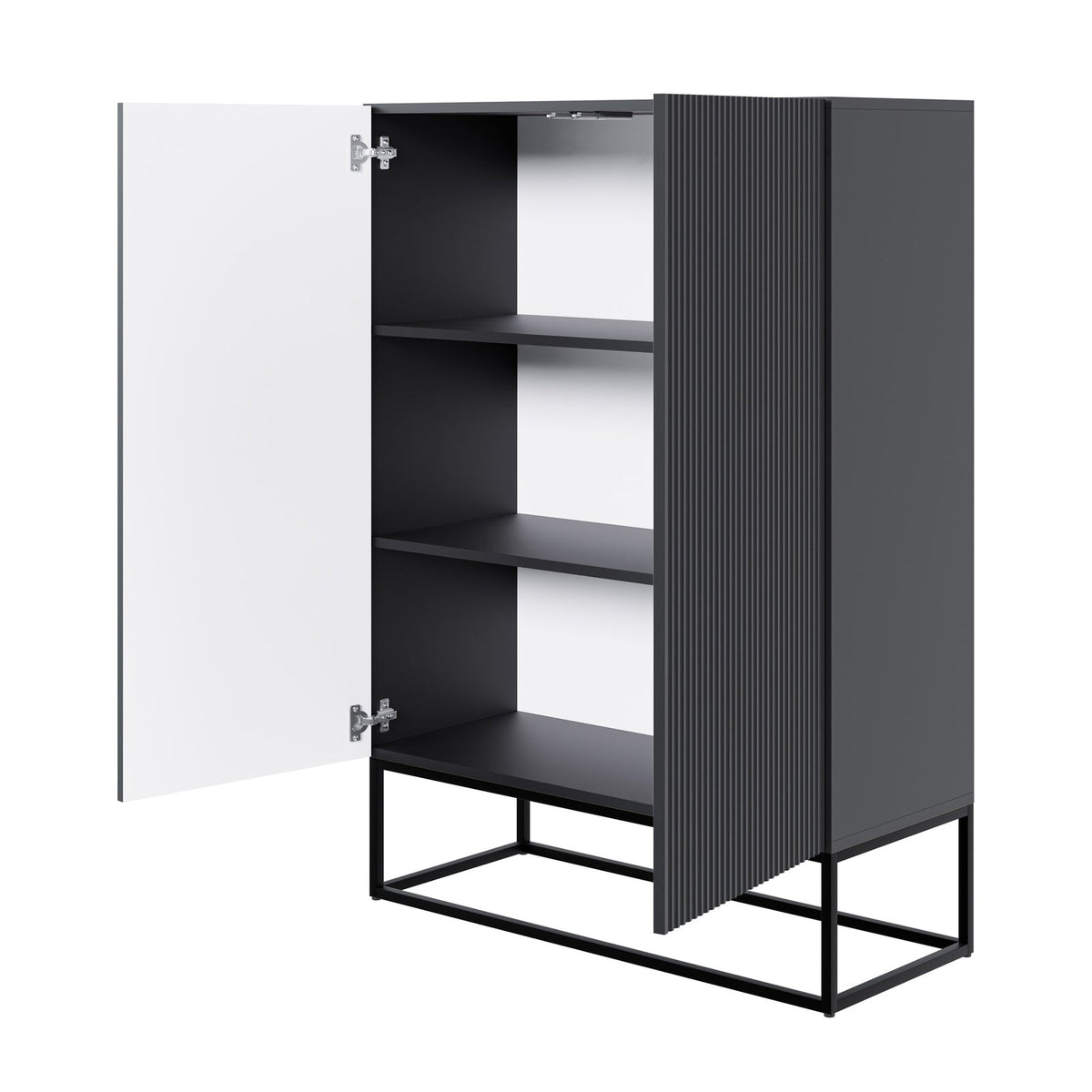 Komoda GREYA, 90 cm, juoda – užvalkalo detalė
