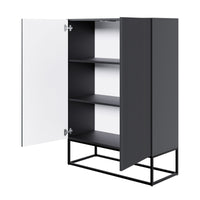 Komoda GREYA, 90 cm, juoda – užvalkalo detalė