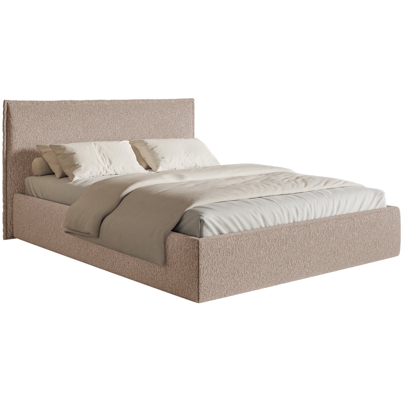 Minkšta lova SOFTIE SLIM, tamsiai smėlinis šenilas