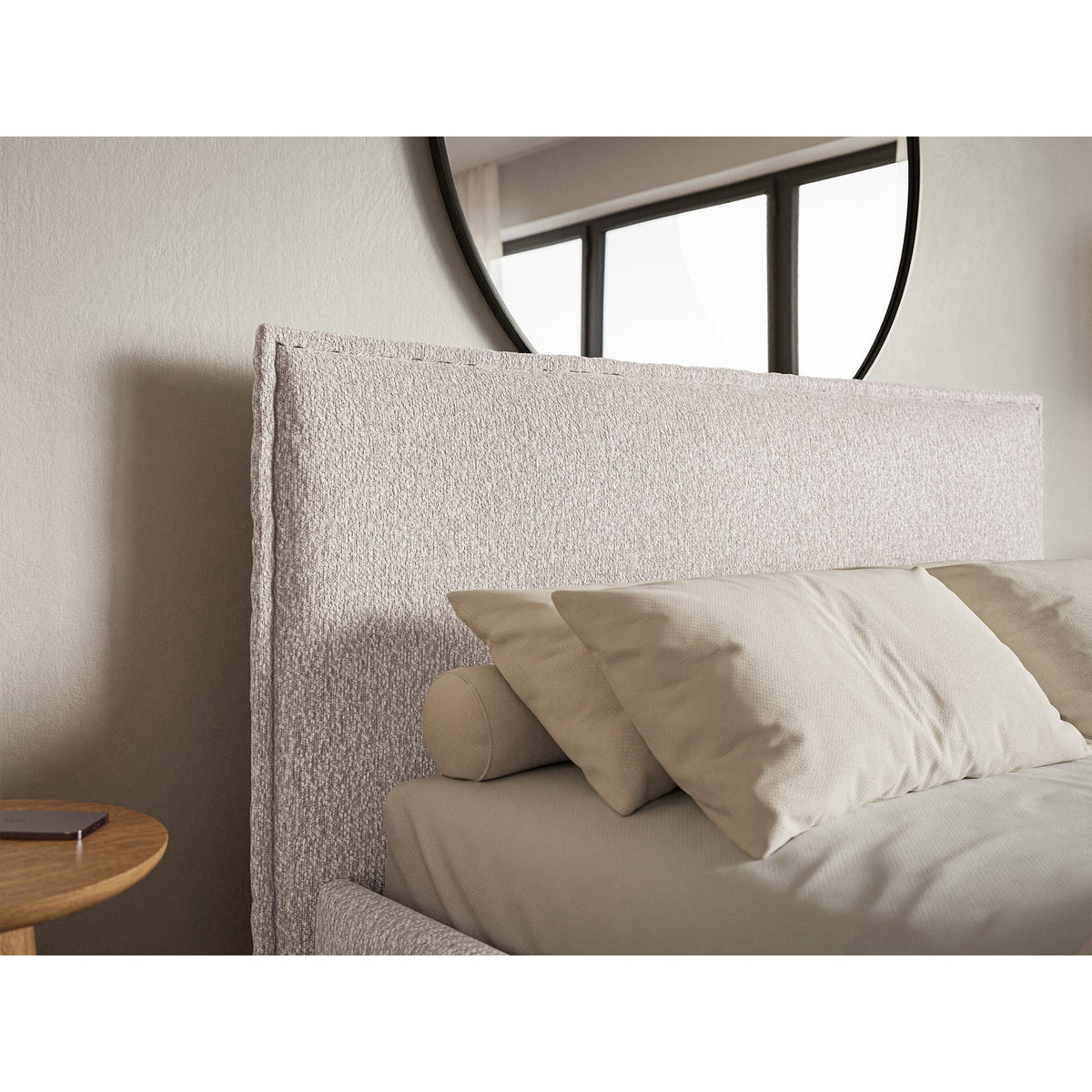 Minkšta lova SOFTIE SLIM, smėlinis šenilas – užpakalinė dalis