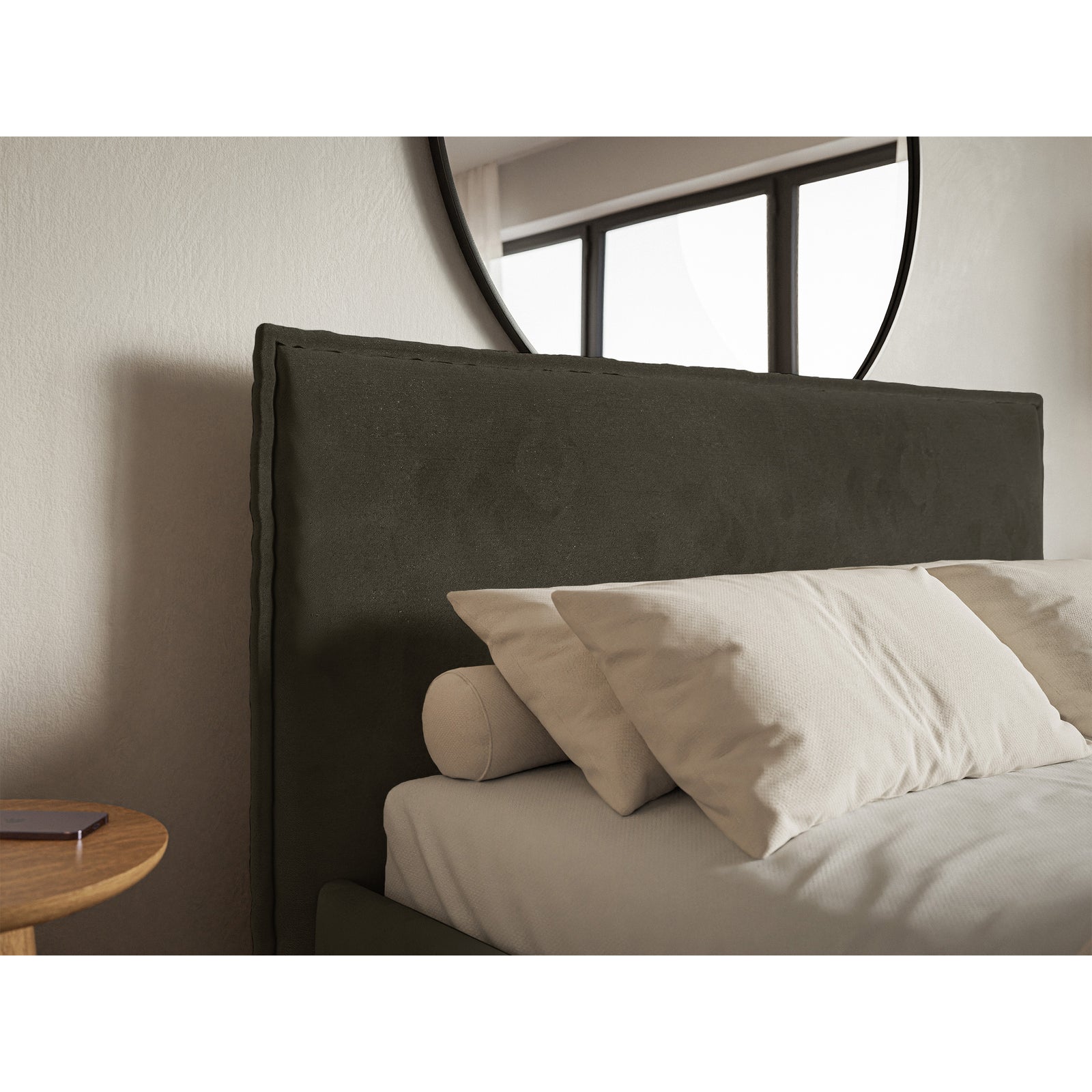 Minkšta lova SOFTIE SLIM, tamsiai žalias veliūras – sėdynės vaizdas