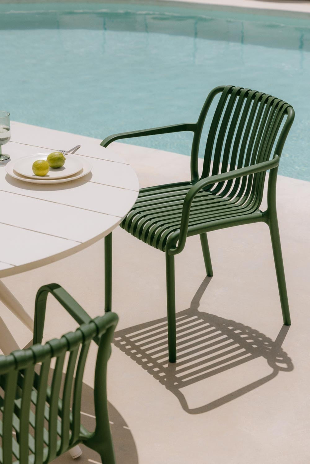 Garden chair WENDELL, with armrests, pesto