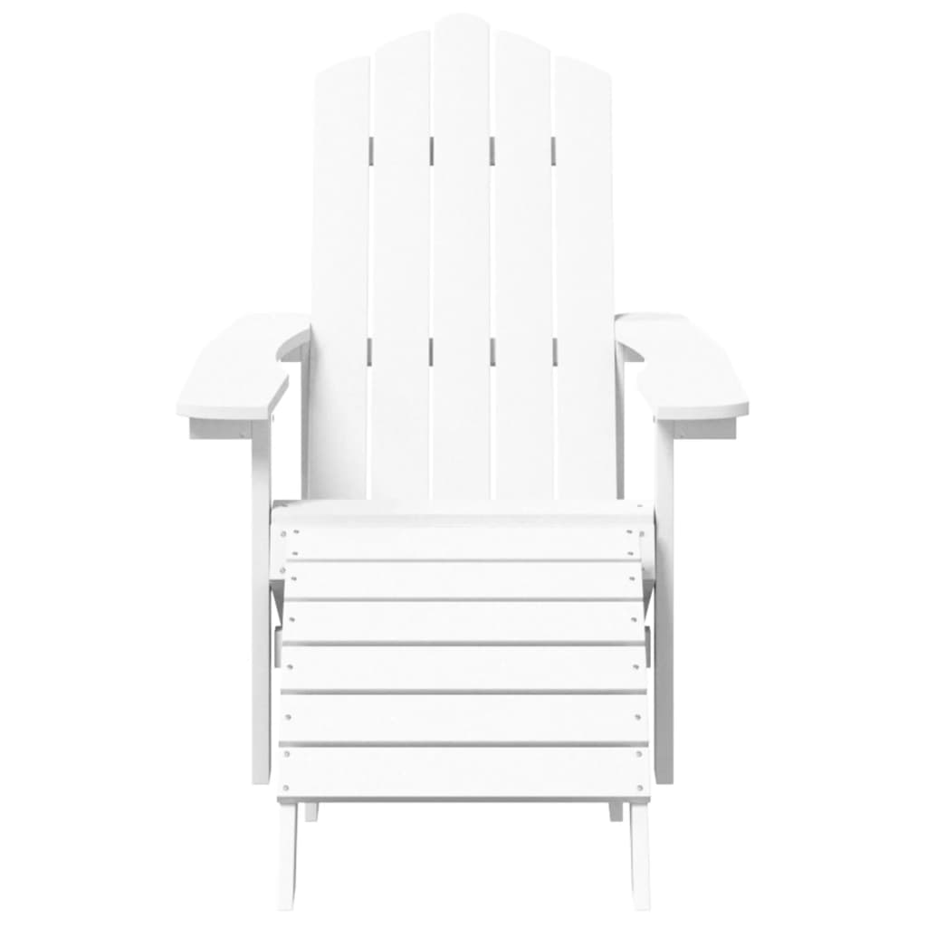 Sodo Adirondack kėdė su pakoja ir staliuku, balta, HDPE - Namų Idėja