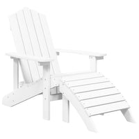 Sodo Adirondack kėdės su pakojomis ir staliuku, baltos, HDPE - Namų Idėja