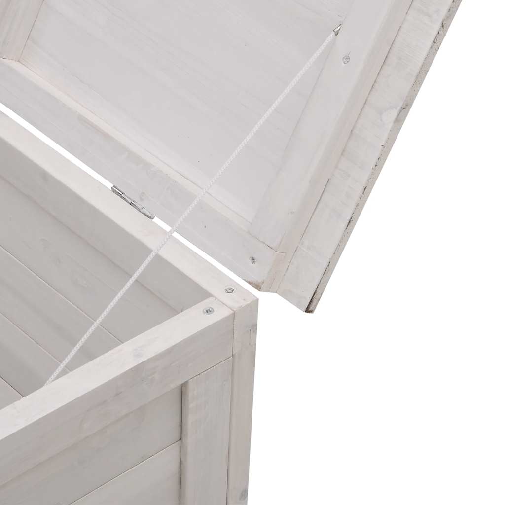Sodo daiktadėžė, balta, 150x50x56,5cm, eglės medienos masyvas - Namų Idėja
