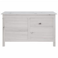 Sodo daiktadėžė, balta, 99x49,5x58,5cm, eglės medienos masyvas - Namų Idėja