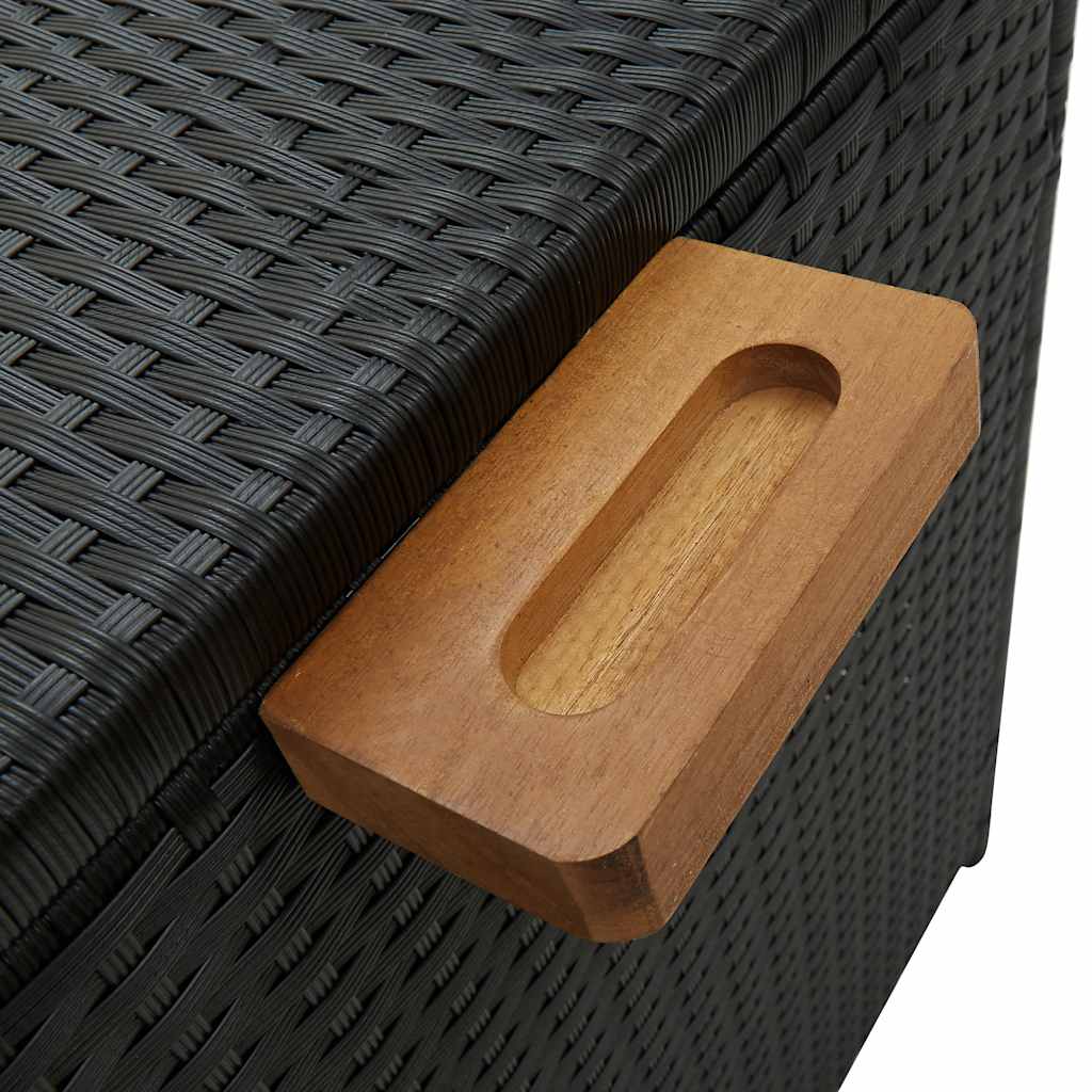 Sodo daiktadėžė, juodos spalvos, 120x65x61cm, poliratanas - Namų Idėja