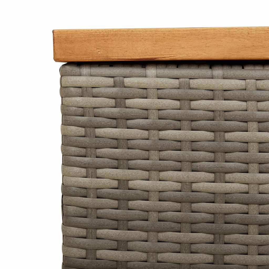 Sodo daiktadėžė, pilka, 110x50x54cm, poliratanas ir akacija - Namų Idėja